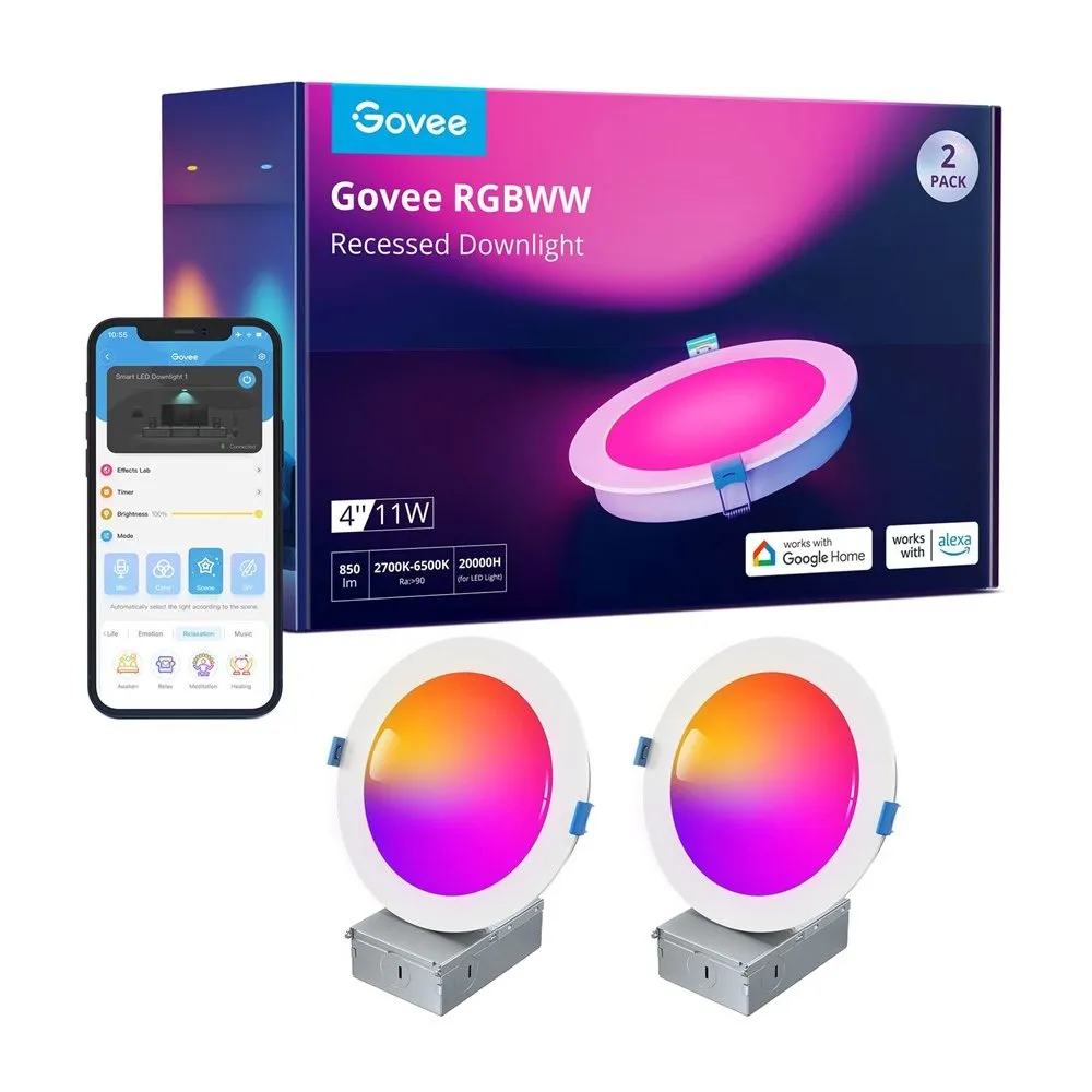Govee B601B Smart LED Recessed Lights 2-Pack Oprawa sufitowa LED