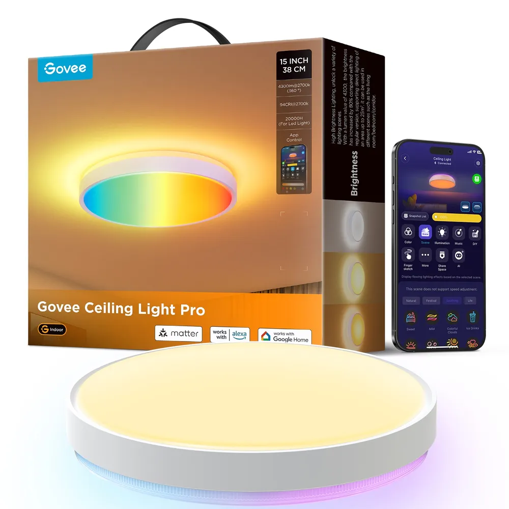 Govee H60A6 15inch RGBICWW + RGBICWW Round Smart Ceiling Light Lampa sufitowa LED